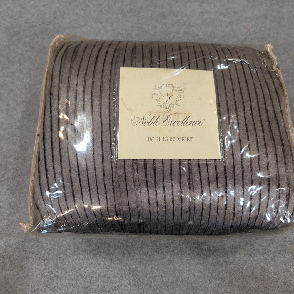 Noble Excellence Marquesa King Pleated Bedskirt Charcoal Grey Split Corner‎ New - Picture 4 of 6